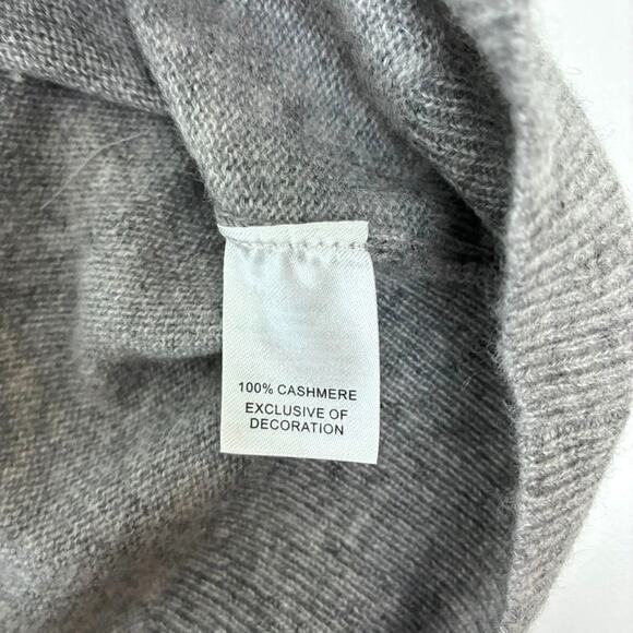 NWT Halogen Heather Gray Cashmere Jeweled Cropped 3/4 Sleeve Sweater - Plus 2X - Picture 4 of 8